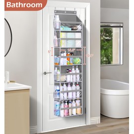 MISSLO Over the Door Organizer Hanging Storage with 6 Large Pockets 12 Side Pockets Closet Door Organizer Heavy Duty Baby Organization for Bathroom, Pantry, Bedroom, Nursery, Clothes, Toys, Diapers