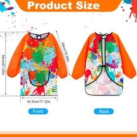 GSrenyu 2 Pcs Kids Painting Apron, Waterproof Child Art Smock with Pocket, Long Sleeve Children's Art Apron for Painting,Cooking,Eating,Arts Children Ages 3-8