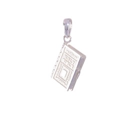 De-Ani Sterling Silver Rhodium-Plated Moveable 3D Lords Prayer Bible Pendant