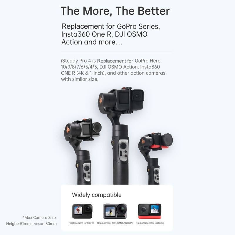 Domary iSteady Pro 4 3-Axis Handheld Sports Camera Gimbal Stabilizer