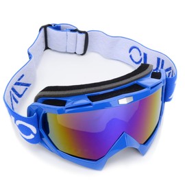 ZJNUO Dirt Bike Goggles,2 Pack ATV Goggles Motocross Off Road Riding Motorcycle goggles Racing MX UTV Goggles for Adults Men Women and Youth(Red+Blue)