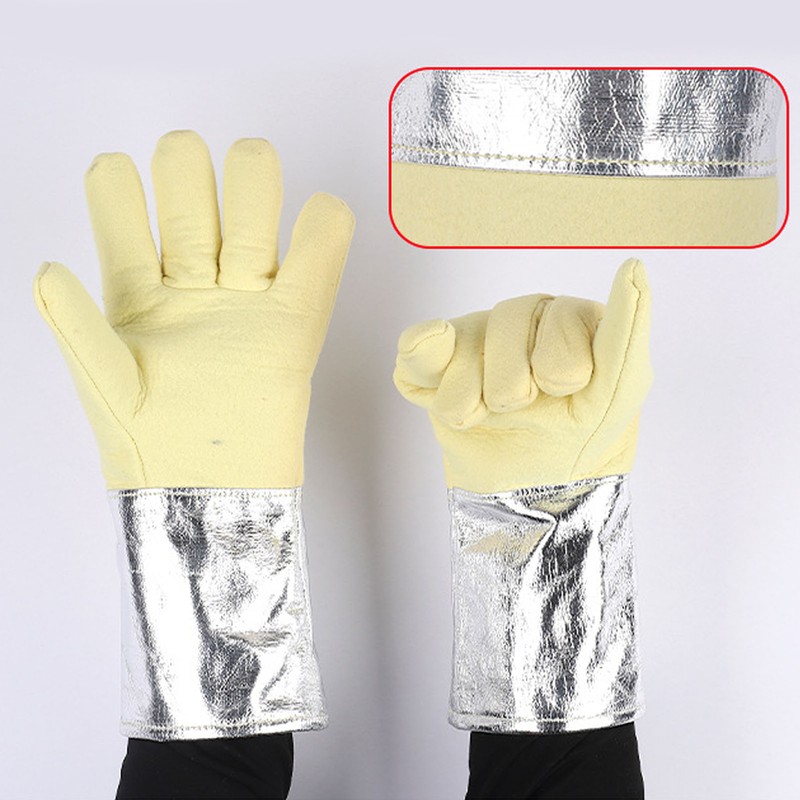 1 Pair Aluminum Foil Gloves High Temp Resistance Heat Insulation