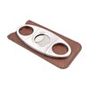 Stainless Steel Cigar Cutter with Leather Case,Double Blade for a