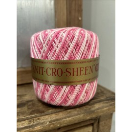 J. & P. Coats J&P Coats Mercerized Cotton Knit Cro Sheen Variegated Pink Crochet Thread 175 Yd