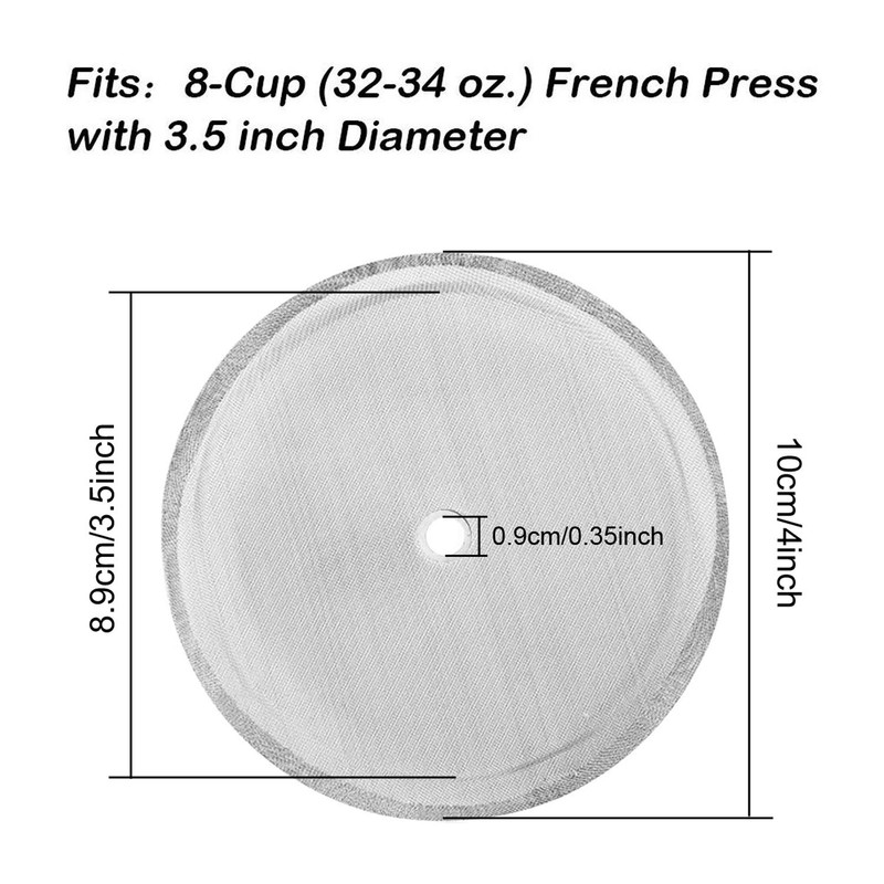6 Packs French Press Replacement Filters Mesh Screen, 4 Inch