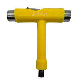 GHOST BOARDS Skate Tool All-In-One - Multi-Function Roller Skate Tool With T-Handle, Allen Key & Screwdriver for Easy Adjustments - Skate Key Fits Any Pocket- Skates Tools You’ll Always Carry - Yellow