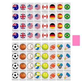 Juego De Mahjong, 65 Bloques Juego De Escape Costero Fichas Mahjong, Juegos Bloques Mahjongs Banderas Nacionales, Reutilizables Fichas Mahjongs Mini Diseño Banderas Familia, Para Niños Y Adultos