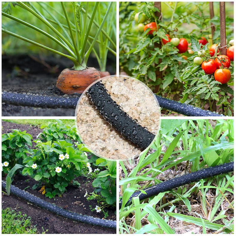 STYDDI Soaker Hose, 1/2" x 75 FT Round Rubber Garden