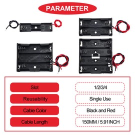 MKBKLLJY 12Pack AA Battery Holder Bundle with Wires,3 Pcs x 1 AA Battery Holder 1.5V,3 Pcs x 2 AA Battery Holder 3V,3 Pcs x 3 AA Battery Holder 4.5V,3 Pcs x 4 AA Battery Holder 6V,with Leads,for DIY