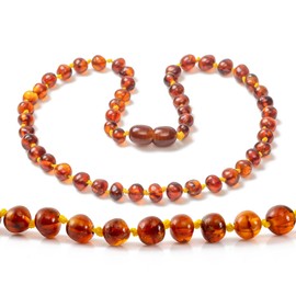 Baltic Amber Necklace for Adults | 15.7 Inches - Cognac - Certified Premium Quality Baltic Amber