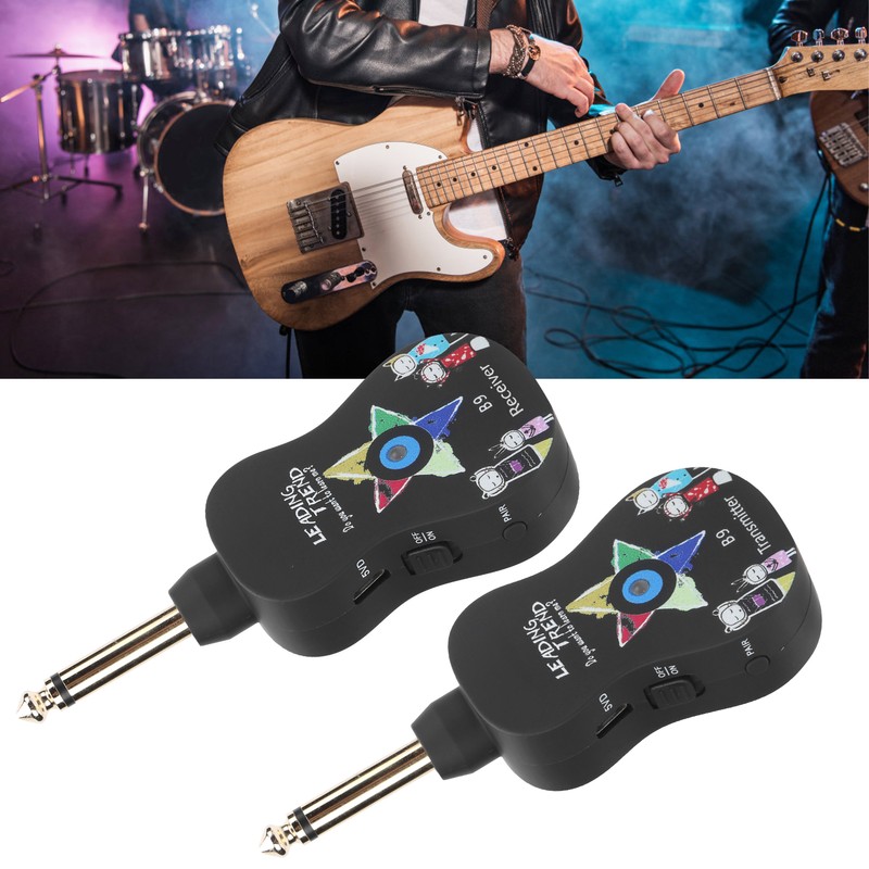 Guitar Wireless System Transmitter Receiver Electronic Pickup Reverb Treble Bass