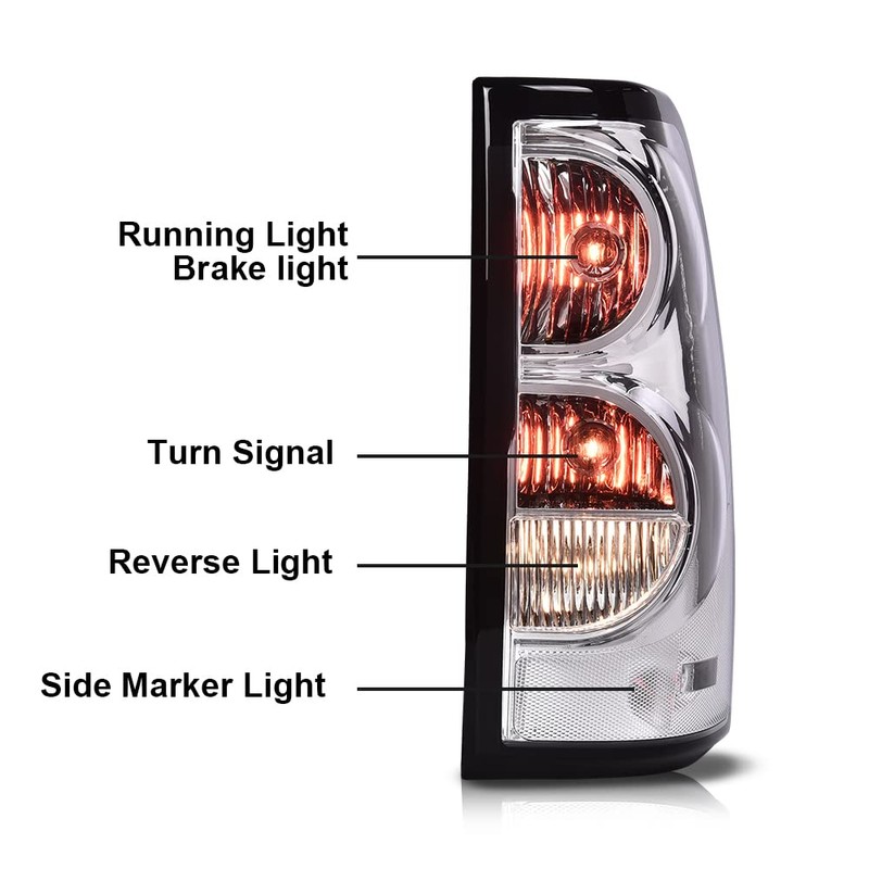 ALLGOOD Tail Lights Assembly w/Bulbs, Compatible with Chevy Silverado Pickup