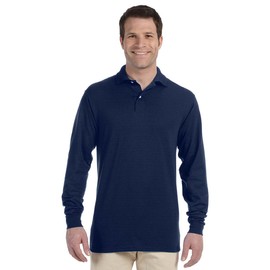 Jerzees Men's Jersey Long Sleeve Polo with SpotShield, Forest Green, X-Large