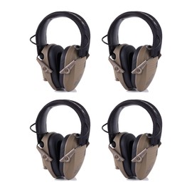 Walker's Razor Slim Shooter Electronic Hunting Folding Hearing Protection Earmuffs with 23dB Noise Reduction and Sound Amplification (4 Pack)