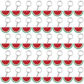 CiciBear 40 Pack Watermelon Keychains Party Decoration for Guests, Summer Watermelon Themed Party, Baby Shower, School Party, Kids Birthday, Green, Small