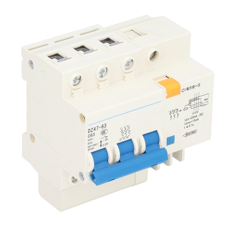 3P+N Miniature Circuit Breaker Ground Fault Leakage Overload Protection Switch