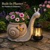 Solar Snail Planter Statue for Garden – Outdoor Resin Decor