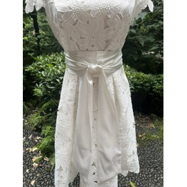 LORDRIE Women Satin Sash Belts For Bridal Bridesmaid Dresses Girls Waist Belts For Special Occasion (Ivory)