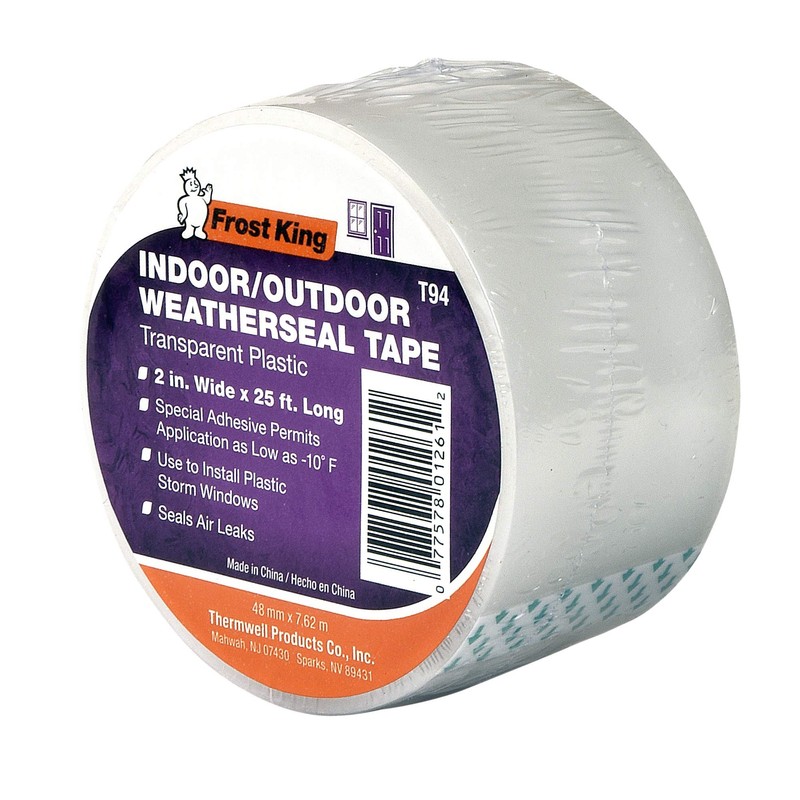 Frost King Clear T94H Plastic Weather-Seal Tape 2-Inch by 25-Feet,