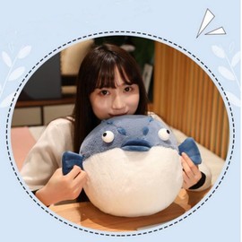 OUKEYI Pufferfish Plush Toy,Pufferfish Crocodile Cartoon Doll Stuffed Animal Doll Sofa Ornament Cute Pufferfish Crocodile Plush Pillow Toy, Birthday Party, Home De (Pufferfish)
