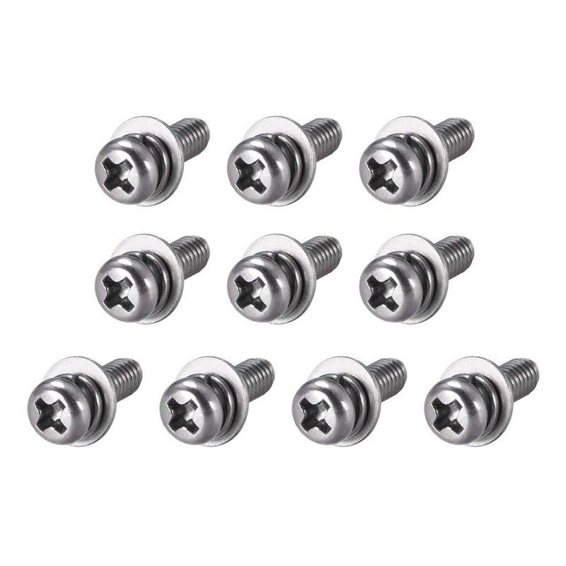 sourcing map M4 x 10mm Stainless Steel Phillips Pan Head