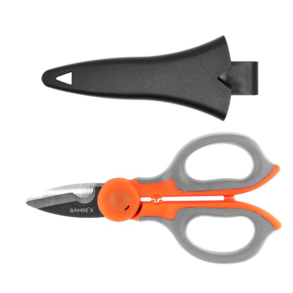SAMSFX Fishing Heavy Duty Anti-Slip Serrated Edge Scissors Saltwater Freshwater