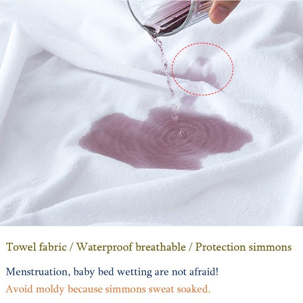 Waterproof Mattress Pad Protector Cover Terry Cloth Fitted Sheet Bedding
