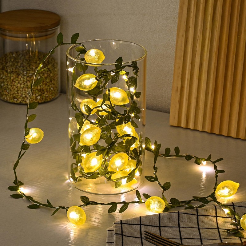 Haosonw Lemon Decor String Lights, 10FT 40 LED Lemon Decorative
