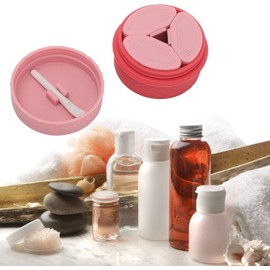 Juego de Recipientes de Maquillaje de Silicona para Viajes, Portátiles y Recargables, 3 Dispensadores con 2 Cucharas, Ideal para Cosméticos