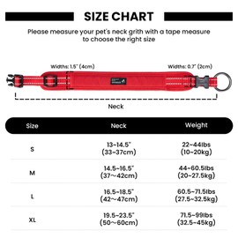 EXCELLENT ELITE SPANKER Classic Dog Collar PU Material Pet Collar with Buckle Adjustable for Small Medium Large Dogs Walking Training Black Red Blue(Red-L)