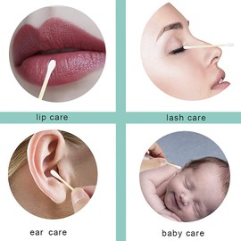 SWKJ 2 Packs Set(200 PCS) Bamboo Cotton Buds Eco-Friendly Cotton Ear Buds Swabs with Bamboo Handle Recyclable and Biodegradable Cotton Swabs for Makeup Cleaning Ear Cleaning and Wound Cleaning