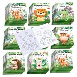 12 Pcs Forest Animals Coloring Books Forest Animals Party Favors Rabbit Lion Owl Squirrel Merganser Hedgehog Bulk Mini Coloring Books Bulk for Kids DIY Art Drawing Activity Book Set for Animals Party