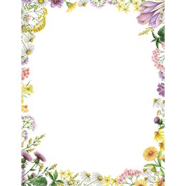Great Papers! Flower Meadows Letterhead for Classroom, Invitation, and Personal Messages, Printer Friendly 8.5” x 11”, 80 Count (2019077)