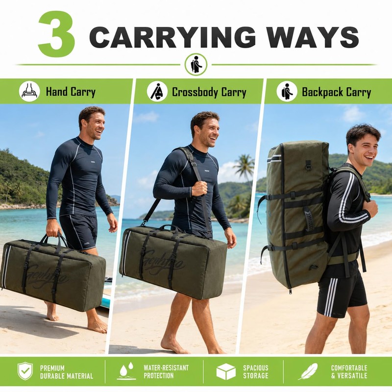 Modoker Inflatable Stand Up Paddle Board Bag, 2-in-1 110L Large