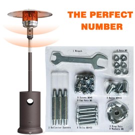 Patio Heater Replacement Parts Hardware Patio Heater Reflector Shield Accessories Round Umbrella Shape Stand-up Pyramid Patio Heaters Heat kit-Bolt & Nut Set