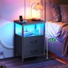 Huuger Night Stand with Charger Station and LED Lights, 2