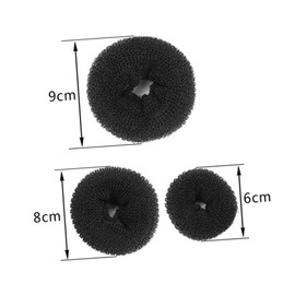 Healeved 3pcs Hair Donut Bun Maker Hair Styler for Elegant Chignons Includes Large Medium Small for Ballet Dance Special Occasions Black