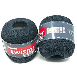 Twister Crochet Yarn Anthracite Hand Knitting Yarn Cotton Yarn 2 x 100 g