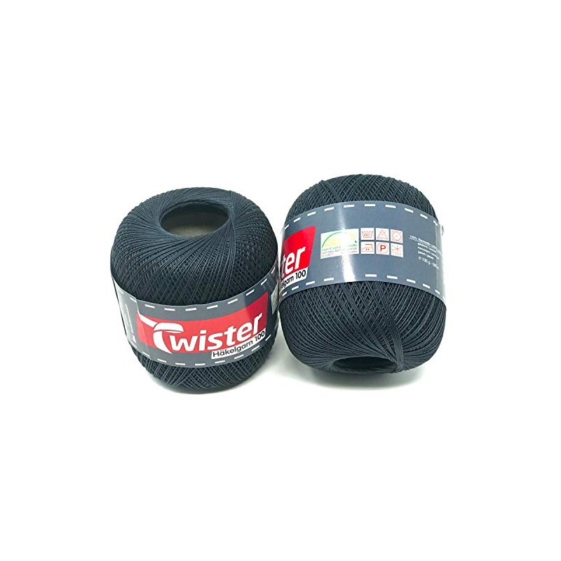 Twister Crochet Yarn Anthracite Hand Knitting Yarn Cotton Yarn 2