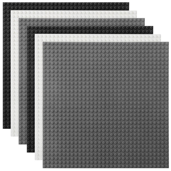 Lekebaby Set of 6 Building Plates, Compatible with Different Building