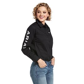 ARIAT Women Team Kirby Stretch Shirt, Black, 3X Regular