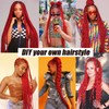 IXIMII 16 inch Red Braiding Hair Pre Stretched 3 packs