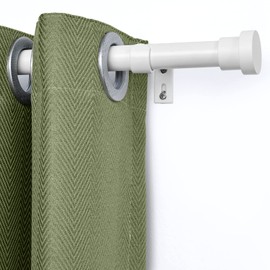 Briofox White Curtain Rods for Windows 48 To 84 Inch, 1 Inch Heavy Duty Adjustable Curtain Rod With Modern Decorative End Cap Finials WIth Brackets【NOT TENSION ROD】