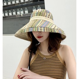 HUAMULAN Women Wide Brim Sun Hats Summer Bohemian Beach Fishing Hat UV Protection for Hiking Garden Travel Lawn Work Chin Strap