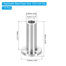 PATIKIL Cable Railing Hardware, 10 Pack T316 Stainless Steel Cable Railing Protector Sleeves Protective Grommet for 5/32" Wire Rope Wood Posts