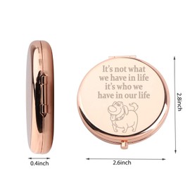 WUSUANED Dug Dog Makeup Mirror It’s Not What We Have in Life It’s Who We Have in Our Life Mirror Cartoon Movie Lover Gift Dug Fan Gifts (Dug Dog Mirror)