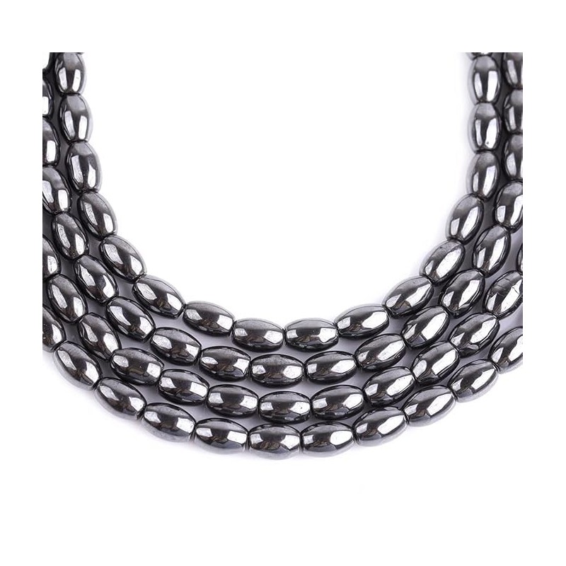 Pack of 65 Hematite Beads Black Beads 6 mm x