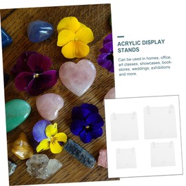 Ciieeo 4pcs Clear Acrylic Display Stands for Agate and Minerals Sturdy Easel Holders for Home Office and Exhibitions for Collectors and Displays