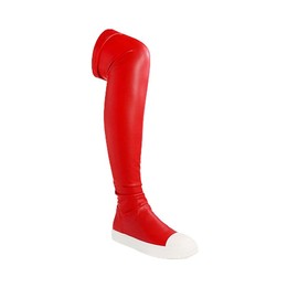 Liliana Women Thigh High Boots Flat Over The Knee Round Toe Tall Boots WANNABE-1 Red 8