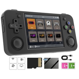 RG35XX H Retro Handheld Game Console with Linux System, RG35XXH 3.5 Inch IPS Screen Built-in 64G TF Card 5528 Games Support TV Output 5G WiFi Bluetooth 4.2(Black)
